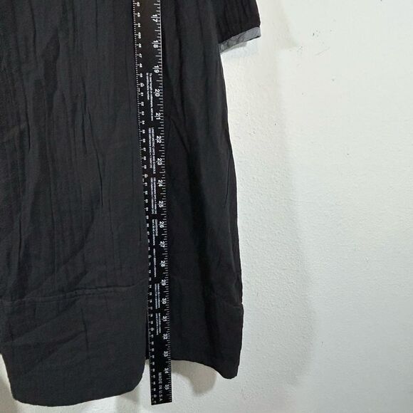 PEACOCK WAYS Ladies Tunic Black One Size Lagenlook Artsy Art To Wear Boho Casual - Picture 9 of 12